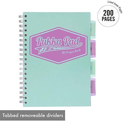 Pukka Pad 5 Subject Spiral Notebook 12-Pack - 200 Pages, 100 Sheets of 80GSM Paper with Repositionable Dividers & Perforated Edges for School & Office Planning & Organization - B5-7 X 10, Pastel - Image 4