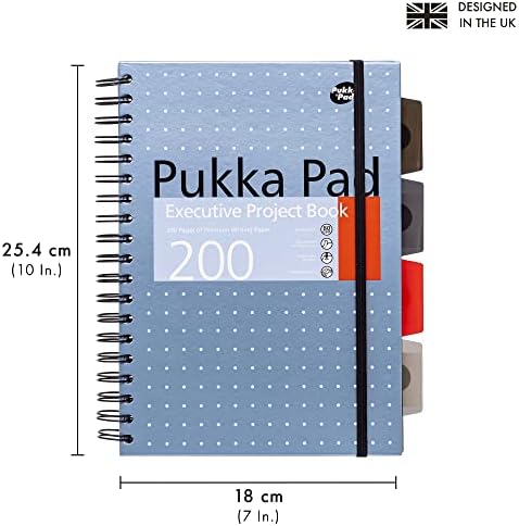 Pukka Pad 5 Subject Spiral Notebook 12-Pack - 200 Pages, 100 Sheets of 80GSM Paper with Repositionable Dividers & Perforated Edges for School & Office Planning & Organization - B5-7 X 10, Metallic - Image 3