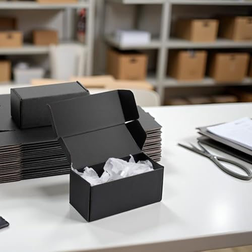 7x3x3 inch Black Shipping Boxes for Small Business- Set of 25 - Image 4