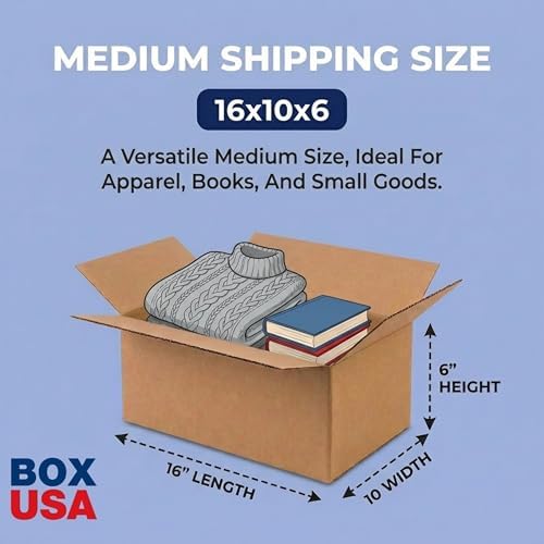 BOX USA Shipping Boxes 16"L x 10"W x 6"H, 25-Pack Medium Corrugated Cardboard Boxes for Shipping, Mailing, Packing, Packaging and Storage - Image 2