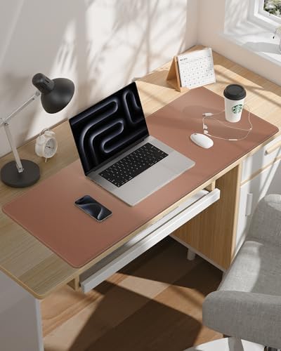 Large Desk Mat - 48" x 17"Leather Desk Pad Protector, Office Desk Mat, Non-Slip PU Leather Large Mouse Pad, Waterproof Desk Blotter Mat, Desk Cover for Office and Home (Champagne Gold) - Image 6