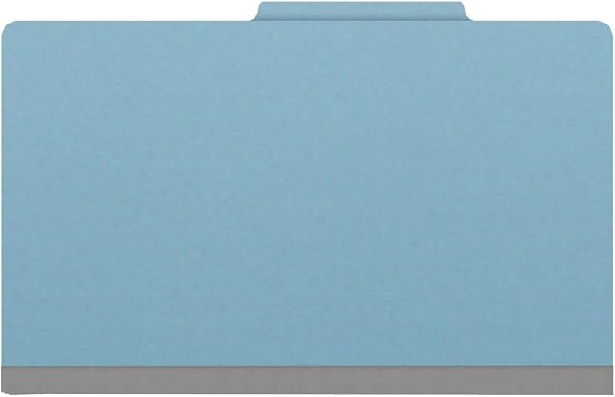 25 Pt. Pressboard Classification Folders, 2/5 Cut ROC Top Tab, Legal Size, 1 Divider, Light Blue (Box of 10) - Image 3