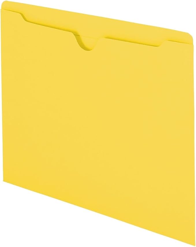Smead File Jacket, Reinforced Straight-Cut Tab, Flat-No Expansion, Letter Size, Yellow, 100 per Box (75511) - Image 2