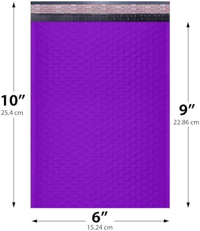 Purple Bubble Mailers 6x10, Poly Padded Envelopes #0, 250 Pack Bulk - Image 2