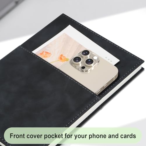 Comix Lined Journal Notebook for Work, 240 Pages, 5.5 x 8.3 inch, Black - Image 3