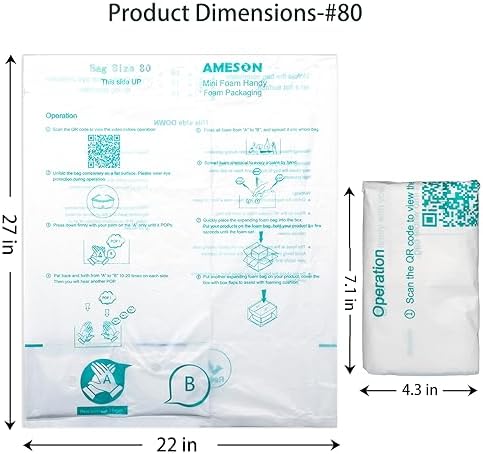 Foam Bags For Shipping 12 Pack #80 Room Temperature Expanding Foam Packaging Bags - Image 2