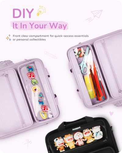Zipper Binder 3 Ring with Ita Window, 3 Inch D-Ring Binder with Zipper and Strap Fits 14" Laptop, 600+ Sheets Capacity 3-in-1 Shoulder/Backpack/Handle Binder Bag for School Office Commute, Purple - Image 2