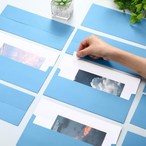 Jutom #10 Letter Size Kraft Envelopes, Blue, 500 Pcs - Image 4
