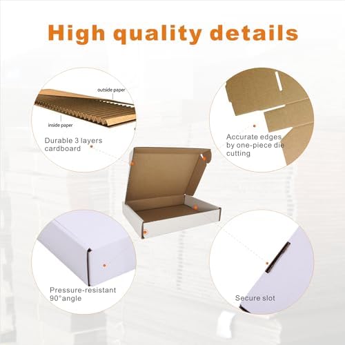 400 Pack 6x4x1'' Small Shipping Boxes, Corrugated Cardboard Mailers for Business, White (CM641-400) - Image 3