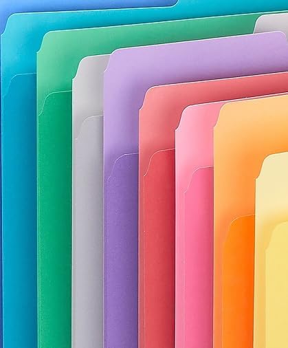 Staples File Folder, Letter Size, 1/3‑Cut Tabs, Assorted Colors, Durable Paper Stock, 500/Carton - Image 5