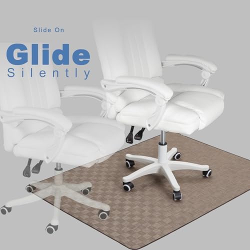 Chair Mat for Hardwood & Tile Floor, 47" x 52" Heavy Duty Office Chair Mat for Rolling Chairs, Anti Slip, Non-Curve, Floor Protector for Home Office, Brown Square - Image 6