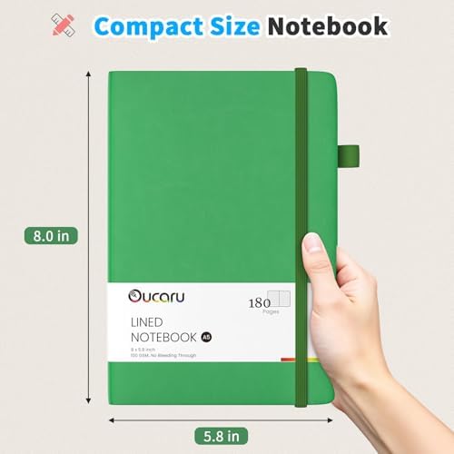 Oucaru 4 Pack A5 Lined Journal Notebook, 180 Pages 100 GSM Paper for Travel - Image 2