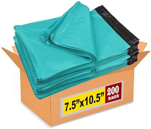 iMBAPrice Teal Poly Mailers 7.5 x 10.5 Inch #2, 200-Pack by iMBAPrice