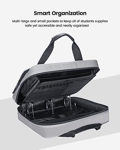 Zipper Binder 3 Inch 3 Ring with Shoulder Strap Multi-Pocket,Tough - Image 6