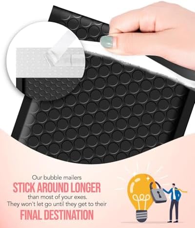 GSSUSA Black Bubble Mailers 8.5x12" 500 Pack Padded Envelopes Self Seal - Image 6