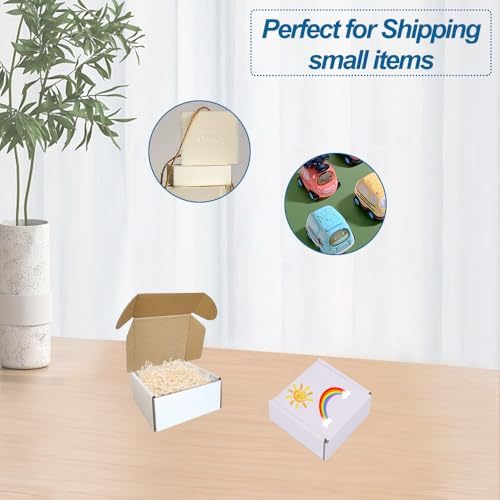 ROTCH 200 Pack of 4x4x2'' Shipping Boxes, Small Sturdy Corrugated Cardboard Mailers, White - Image 5