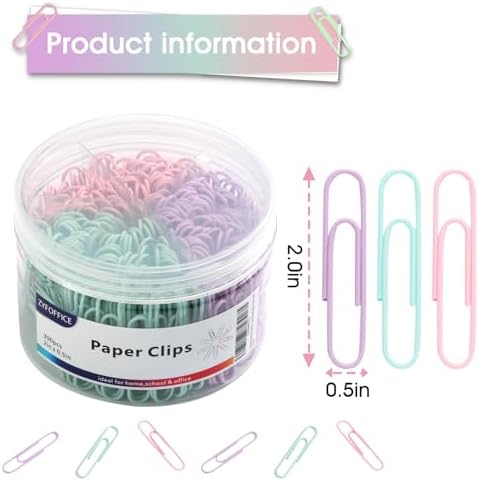 Pastel Jumbo Paper Clips, 2 Inch (50 mm) - Image 2