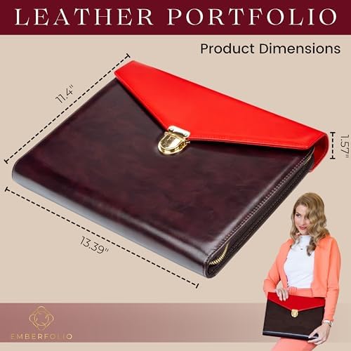 Business Portfolio- Premium Vegan PU Leather Padfolio with Durable Zipper & 13 inch Tablet Sleeve. Resume Folder for Interview & Documents Organizer. Gift Box & Pen Included - Image 4