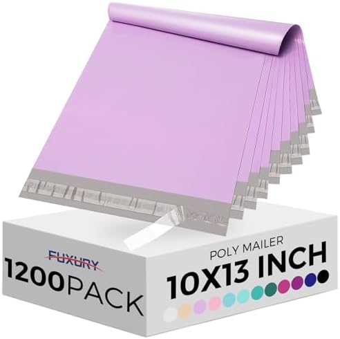 Fuxury Poly Mailers 10x13" 1200Pcs, Bulk Shipping Bags for Clothing Purple by Fuxury