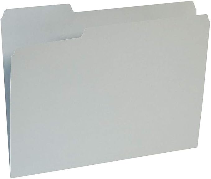 Staples Reinforced Colored File Folders, Letter Size, 3‑Tab Design, Gray, Heavy‑Duty Construction, 100/Box by Staples