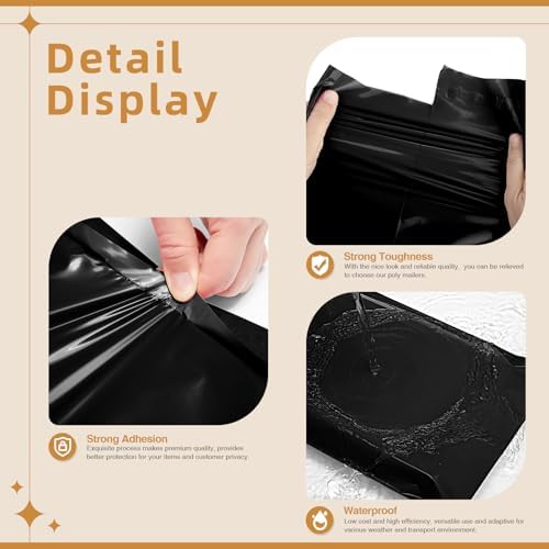 Fuxury Extra Large Poly Mailers 24x36" 25 Pc, XXL Jumbo Shipping Bags,Black - Image 3