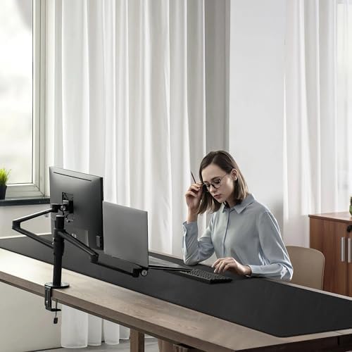 Cacoy 63" x 15.7" Large Leather Desk Mat, Multifunctional Computer Desk Pad, Waterproof PU Leather Mouse Pad, Extended Desk Writing Mat for Office and Home (Black) - Image 2