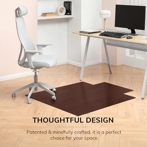 Anji Mountain 52" x 44" Bamboo Office Chair Mat for Carpet & Hardwood Floor - Image 4