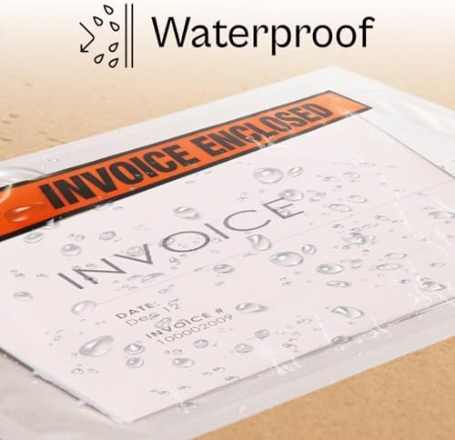 PSBM 1000 PCS 4.5 x 5.5 Inch Orange Panel Face Invoice Enclosed Packing List Envelopes, Pouches for Mailing Labels, Invoices, Documents and Packing Slips - Image 5
