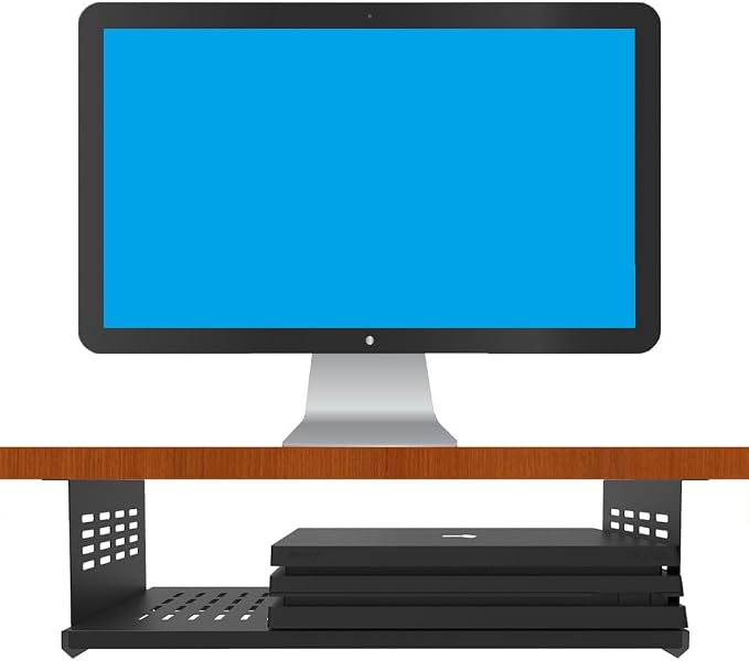 17" Under Desk Computer Mount for Small Form Factor Computers | SFF and PCs Mount Compatible with Laptop PlayStation 4 PS4 Slim PS4 Pro Gaming, Usage Space 17.3" W x4"H x 12" D (4inch High) - Image 4