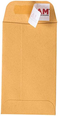JAM PAPER #3 Coin Business Commercial Envelopes with Peel and Seal Closure - 2 1/2 x 4 1/4 - Brown Kraft Manila - 50/Pack - Image 3