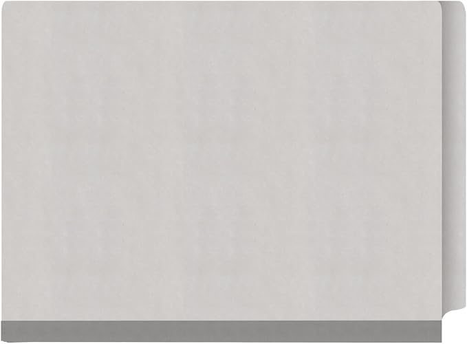Ecom Folders Heavy Duty Top Tab Classification Folders | Letter Size 18 Pt Stock with 1 Divider | 2/5 Cut Right Position Tab for Medical, Legal and Office Documents | Grey, Box of 10 - Image 3