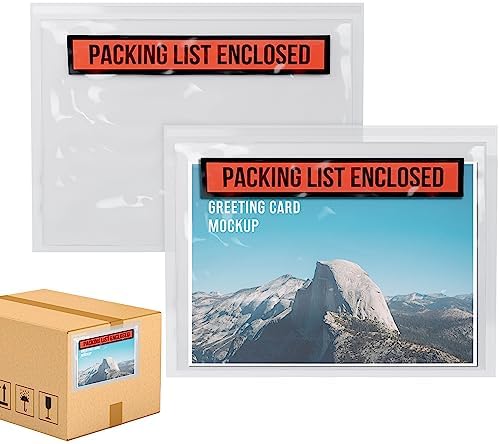 ABC PACK & SUPPLY Packing List Envelopes, Clear with Red Panel Packing List Enclosed, 7 x 5 Inch, Self Seal Document Pouches 2 Mil Polyethylene, Pack of 1000 by ABCPackSupply%C2%AE