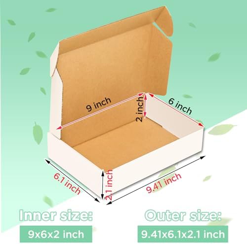 50 pack Small Shipping Box,9x6x2''Corrugated Mailer,YUNSY-BOX Cardboard Box - Image 2