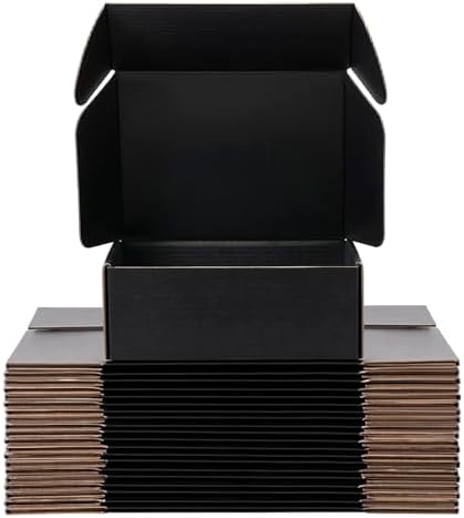 Black Shipping Boxes 12x9x4 Inches, 20 Pack by DUZCLI