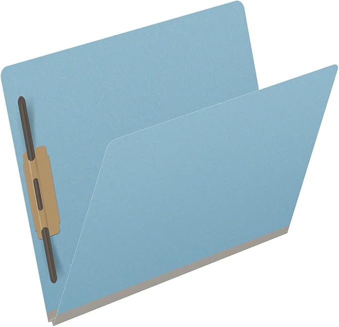 25 Pt. Pressboard Classification Folders, Full Cut End Tab, Letter Size, No Dividers, Light Blue (Box of 25) - Image 2