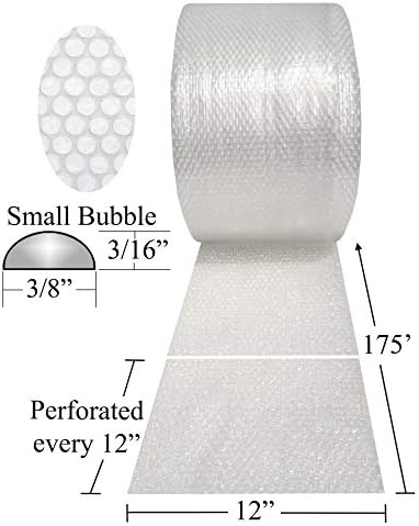 Bubble Cushioning Protective Packaging - Small 3/16" (12" Wide x 175' Length) clear - Image 2
