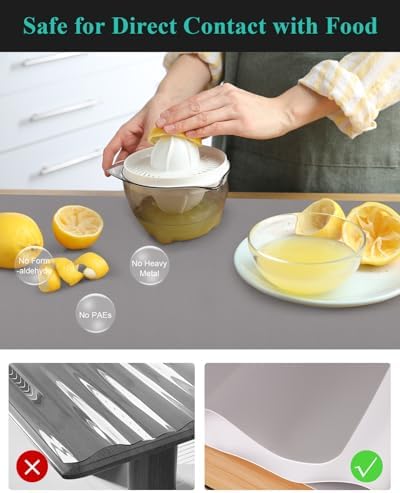 Light Gray Plastic Table Cover Protector, 36" x 72" PVC Desk Pad Mat - Image 6