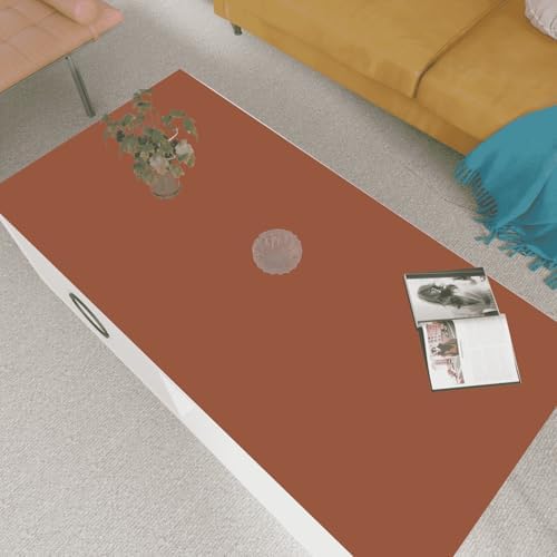 Faux Leather Table Cover,1.8mm Thick,24x48 Inch Desk Cover,Large Desk Mat,Table Protector,Table Cover Protector,Table Protectors for Rectangle Tables(Brown+Gray,24x48) by Zinkooat