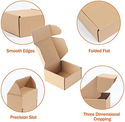 PHAREGE 100 Pack 4x4x2 inch Small Shipping Boxes, Brown Mailing Boxes - Image 5
