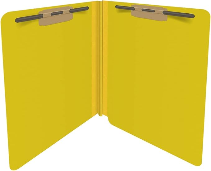 25 Pt. Pressboard Classification Folders, Full Cut End Tab, Letter Size, No Dividers, Yellow (Box of 25) - Image 4