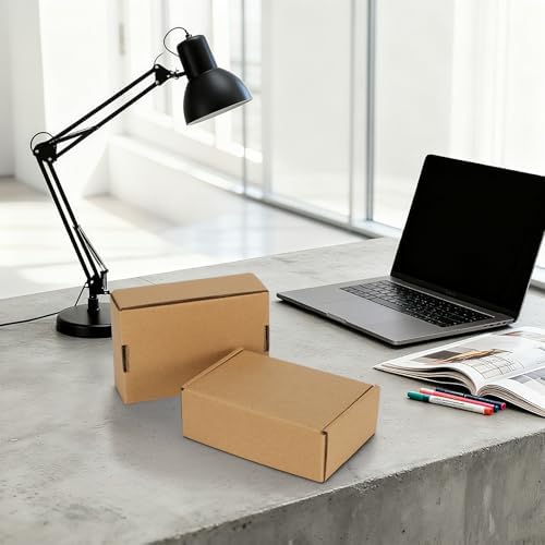 HORLIMER 6x4x2 inches Shipping Boxes Set of 50, Brown Corrugated Cardboard Box Literature Mailer - Image 5