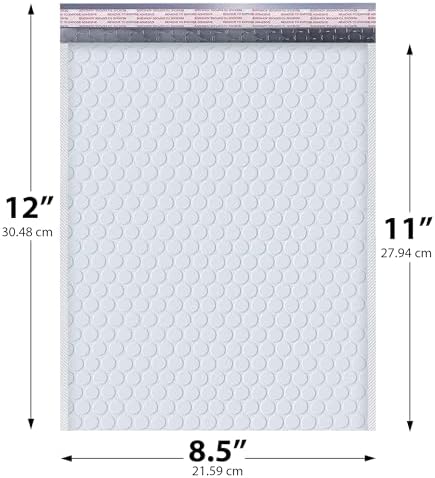 Arctic White Bubble Mailers 7.25x12 Poly Padded Envelopes #1 100 Pack - Image 2