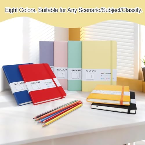 SUQJOY Lined Journal Notebooks, 160 Pages, 5.5x 8.2-Inch Journals for Women Men, Hardcover Notebook with 100 gsm Thick Paper, A5 Size College Ruled Notebook (Yellow) - Image 6