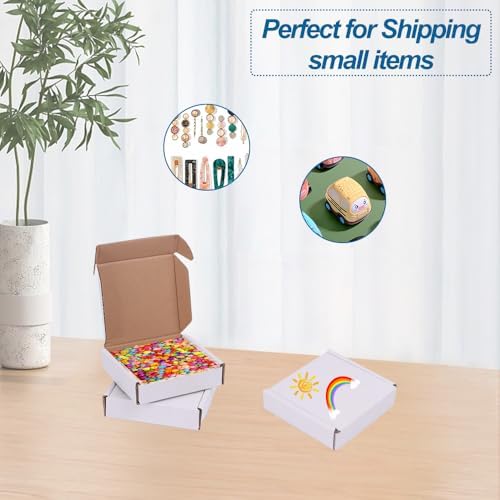ROTCH 4x4x1'' 50 Pack Corrugated Mailers, Cardboard Boxes Perfect for Shipping Small, White - Image 5