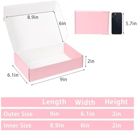 9x6x2 Pink Shipping Boxes, 45 Pack Corrugated Cardboard Mailer Boxes for Packaging Small Business Mailing Gift - Image 2
