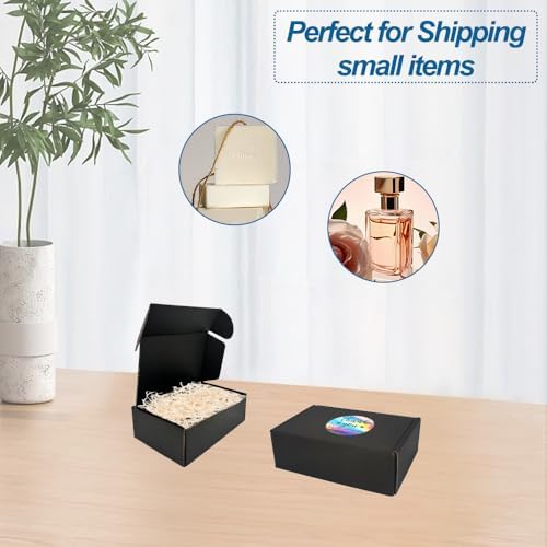 ROTCH 200 Pack 6x4x2'' Small Shipping Boxes Black, Cardboard Corrugated Mailers for Small Business (M642-200-B) - Image 5
