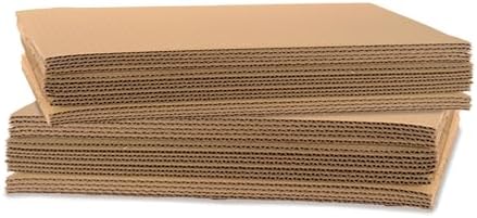 The Boxery Corrugated Cardboard Sheets 12.75''x18.75'' - (1/8" Thick) | 100 Sheets | Brown | Insert Pads, Frame Backing, DIY Projects, Arts and Crafts, Dividers, Mailing, Packing Protection by TheBoxery