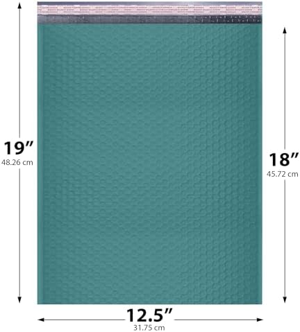 Green Bubble Mailers 12.5x19, Self Seal Poly Padded Envelopes #6, 50 Pack - Image 2