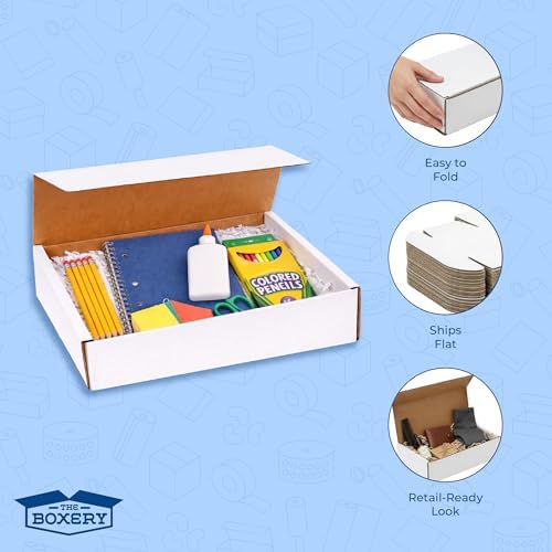 The Boxery Corrugated Mailers White Tuck Shipping Boxes (11 1/8 x 8 3/4 x 3) - Image 5