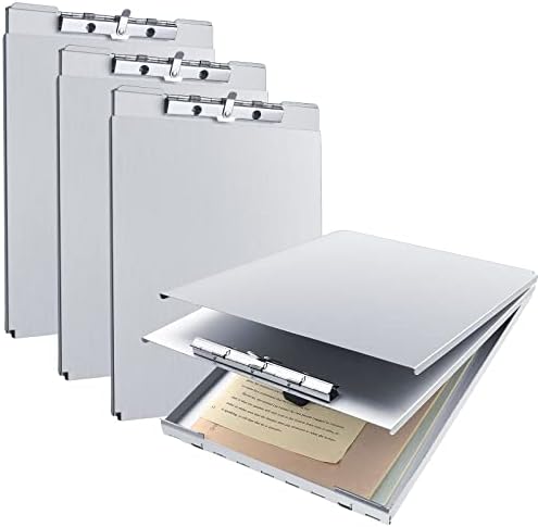 Henoyso 4 Pcs Aluminum Storage Clipboards Bulk Letter Size Form Holders by Henoyso